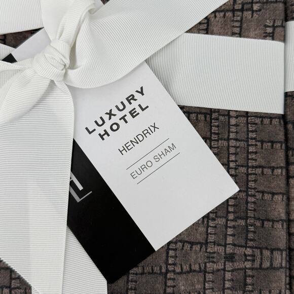 Luxury Hotel Hendrix Euro Sham 26" Square Brown - Picture 4 of 5